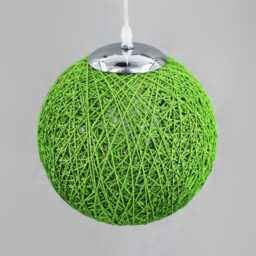 Handwoven Green Paper Rope Pendant Light - Global Decorative Lighting - thumbnail 2