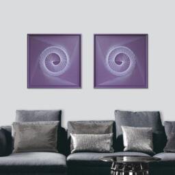 Purple Spiral String Art - Framed Geometric Zen Wall Hanging For Modern Living Room