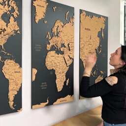 High Detail 3D Wooden World Map, Choice Of Oak Or Cork, Available in S-xxl Size, Home Decor Statement Piece, Captivating Wall Art, Travel Map