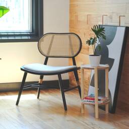Wooden Side Table, Plant Stand Indoor, Small End Table, Aesthetic Solid Wood 3 Leg Round Bedside Night - thumbnail 2