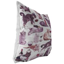 Cats With Wine Throw Pillow/Cover Pillowcase - Funny Home Decor Cat Lover Gifts Dorm Decorative Pillows 16x16 18x18 20x20 26x26 - thumbnail 3