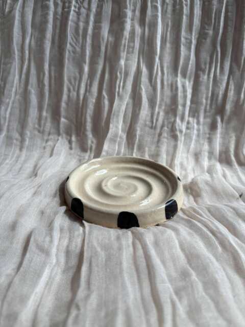 stripe Soap Dish, Rectangular Bathroom Tray, Handmade Kitchen Pottery, Household Holder, Thrown Textured Dishes - image 1