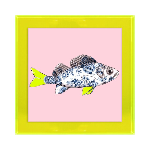 Funky Fish Sea Bass in Pink - Neon Colored Acrylic Frame - image 1