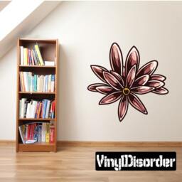 Floral Flower Wall Decal - Fabric Vinyl Removable & Reusable Floralfloweruscolor104Et