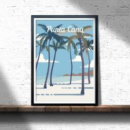 Punta Cana Retro Travel Poster Dominican Republic Art Print - thumbnail 2
