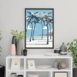Punta Cana Retro Travel Poster Dominican Republic Art Print - thumbnail 3