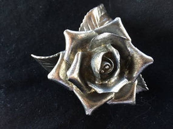 Rose Sculpture, Or Paperweight, Hand Cast in Lead Free American Fine Pewter Tucson, Arizona, & Sculpted By Don Norris