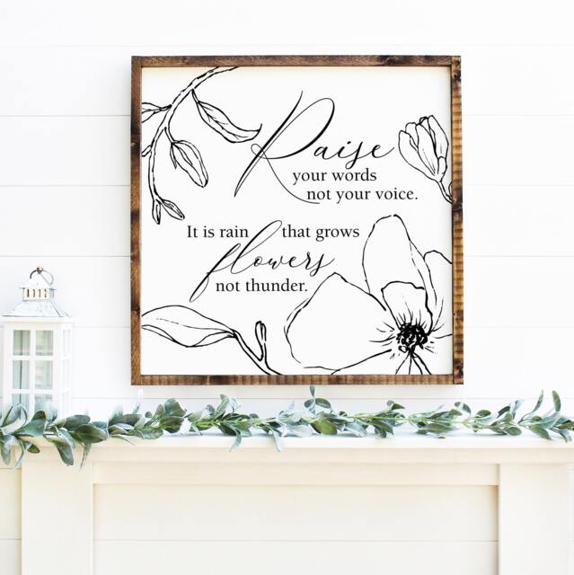 Magnolia Flower Wood Sign Rustic Farmhouse Wall Decor - image 1