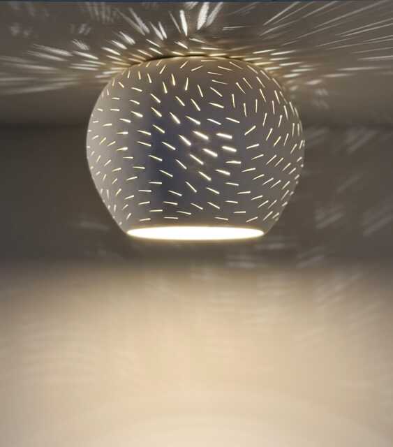 7 in Flush Mount Ceiling Light - Claylight Coral Surface Minimalist Ceramic Overhead Lamp - image 1