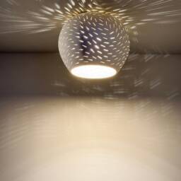 7 in Flush Mount Ceiling Light - Claylight Coral Surface Minimalist Ceramic Overhead Lamp - thumbnail 3