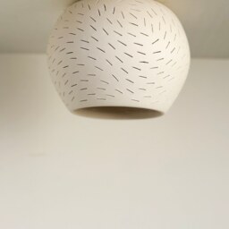 7 in Flush Mount Ceiling Light - Claylight Coral Surface Minimalist Ceramic Overhead Lamp - thumbnail 2