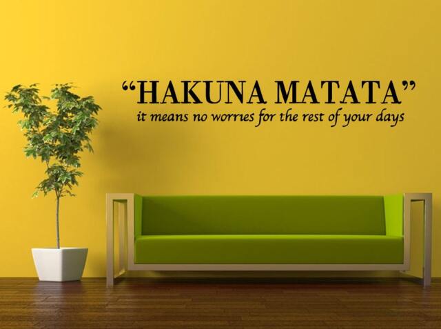 Wall Decal Vinyl Sticker Decals Interior Decor Diy Free Shipping Hakuna Matata It Means No Worries Quote Citation Words Phrase Saying L518 - image 1