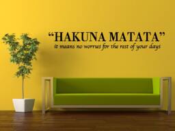 Wall Decal Vinyl Sticker Decals Interior Decor Diy Free Shipping Hakuna Matata It Means No Worries Quote Citation Words Phrase Saying L518 - thumbnail 1