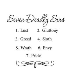 7 Deadly Sins Wall Decals - Bible Scripture Vinyl Stickers Faith-Based Christian Art Pride & Sin Decor - Vwaq 560 - thumbnail 2