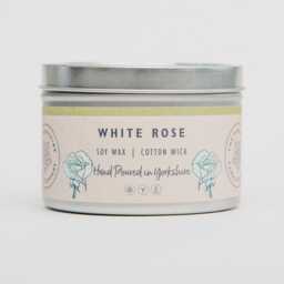 White Rose - Scented Candle Hand Poured in Yorkshire Soy Wax Vegan - thumbnail 1