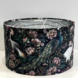 Handmade By Order Luxury Exotic Birds Peacock Foral Pattern Drum Lamp Shade Pendant Light All Shapes & Sizes Available - thumbnail 2