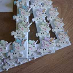 Unicorn Button Photo Frame, 4x6 Wooden Picture Frame