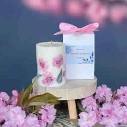 Large Scented Pillar Candle, Candle Gift For Her, Botanical in A Box, Gift Idea Women, Long Lasting Candle, Birthday - thumbnail 2