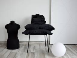 Linen Sheet Set, Black Linen Bedding, 2 Pillowcase & Set - thumbnail 1