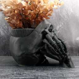 Happy Skull Planter - Realistic Gothic Decor Plant Pot, Dark Academia Macabre Head - thumbnail 4