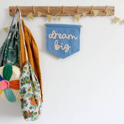 Dream Big Mini Felt Banner Nursery Wall Decor Kids Room Flag - thumbnail 2