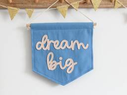 Dream Big Mini Felt Banner Nursery Wall Decor Kids Room Flag - thumbnail 1
