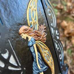 Dancing Fairy - Cast Paper Kevin Dyer Fantasy Art Fae Wings Red Hair Celtic Aesthetic Hanging Wall Decor Whimsical Myth Mystical Magical - thumbnail 3
