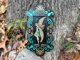 Dancing Fairy - Cast Paper Kevin Dyer Fantasy Art Fae Wings Red Hair Celtic Aesthetic Hanging Wall Decor Whimsical Myth Mystical Magical - thumbnail 1