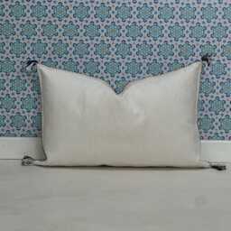Yakiti-White Square Moroccan Pillows, Aka Cactus Silk Pillow, Decorative Pillows, Sabra Pillows, Moroccan Decor Designer Cactus - thumbnail 3