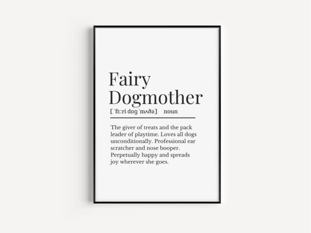Fairy Dogmother Definition Print, Gift Idea For Dog Walker, Doggy Daycare Idea, Mum Gift, Lover Sitter - image 1