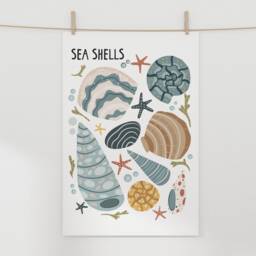 Sea Shells Print, Under The Ocean, Nursery Decor, Scandi Playroom Prints, Kids Wall Art - thumbnail 3