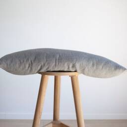 Handmade Linen Lumbar Pillow Cover Striped Farmhouse Style - thumbnail 2