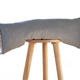 Handmade Linen Lumbar Pillow Cover Striped Farmhouse Style - thumbnail 3