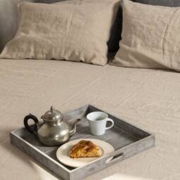Linen Sheet - Bed Sheets-Fitted Linen Bedsheets-Washed Bedding - King Sheet-Linen Fitted Flat Bed Sheet - thumbnail 4
