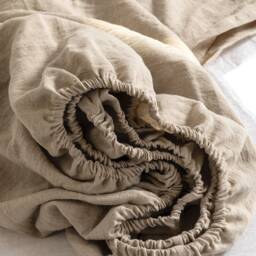 Linen Sheet - Bed Sheets-Fitted Linen Bedsheets-Washed Bedding - King Sheet-Linen Fitted Flat Bed Sheet - thumbnail 3