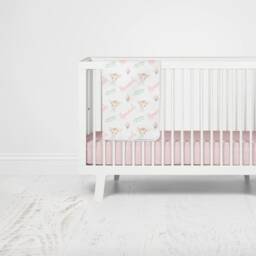 Sweet Lamb Baby Girl Blanket in Fleece, Minky, Or Sherpa. Perfect Gift - thumbnail 2