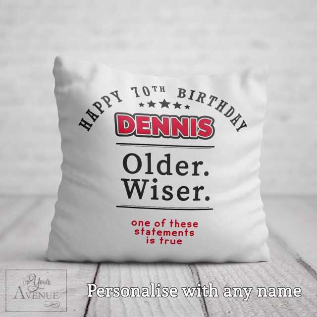 Funny 70Th Birthday Gift Him Personalised Birthday Cushion Men Aged 70 Year Old Male Pillow Milestone Keepsake Dad Friend Husband - image 1