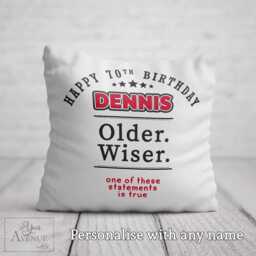 Funny 70Th Birthday Gift Him Personalised Birthday Cushion Men Aged 70 Year Old Male Pillow Milestone Keepsake Dad Friend Husband - thumbnail 1