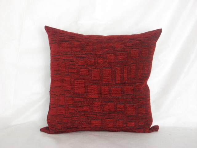 "Burgundy Dark Red Decorative Chenille Luxury Handmade Throw Pillow Cushion Cover 13"" X 13"", 16"" 16"", 18"" 18"", 20"" 20"