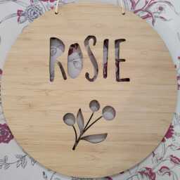 Personalised Wooden Wall/Door Hanging-Wall Hanging-Wall Art-Wooden Sign-Custom Name-Kids Gift-Baby Gift-Lasercut-Plaque - thumbnail 2