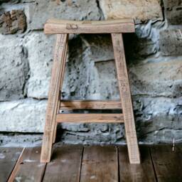 Rustic Reclaimed Elm Camber Top Bar Stool - thumbnail 4