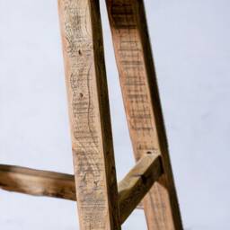 Rustic Reclaimed Elm Camber Top Bar Stool - thumbnail 3