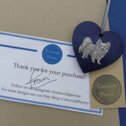 Papillon Wooden Heart Decoration - Christmas Ornament Bauble Dog Tree Mum Gift - thumbnail 4