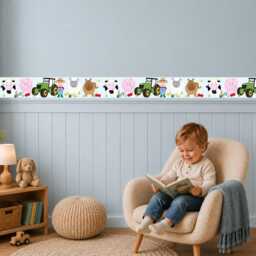 Farm Animal Wall Sticker Border Colourful Nursery Room Decor For Toddlers Bedroom & Playroom - thumbnail 4