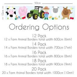 Farm Animal Wall Sticker Border Colourful Nursery Room Decor For Toddlers Bedroom & Playroom - thumbnail 3
