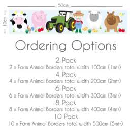 Farm Animal Wall Sticker Border Colourful Nursery Room Decor For Toddlers Bedroom & Playroom - thumbnail 2