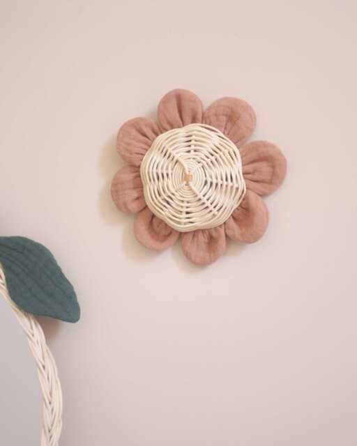 Nasturtium Flower Rattan Wall Decoration - Nursery & Baby Room Decor - image 1