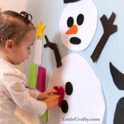 Snowman Wall Hanging Decor - Winter Felt Art Activity Christmas Hangings Gift Boy Girl 3 4 5 6 7 Years Old - thumbnail 3
