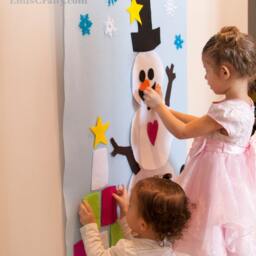 Snowman Wall Hanging Decor - Winter Felt Art Activity Christmas Hangings Gift Boy Girl 3 4 5 6 7 Years Old - thumbnail 2