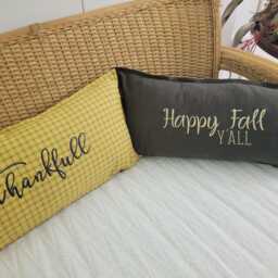Thankfull Gingham Pillow Cover, Autumn Fall Pillow, Thanks Giving - thumbnail 2